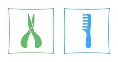 Scissor and Comb Icon vector