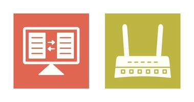 File Sharing and Router Icon vector