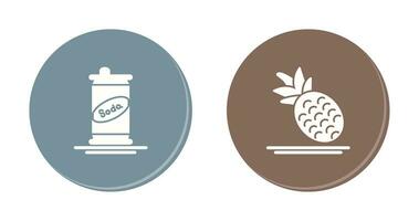 Soda Can and Pineapple Icon vector