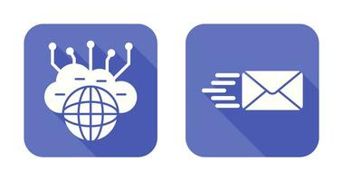 Computing Cloud and Mail Icon vector