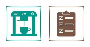 coffee machine and order list Icon vector