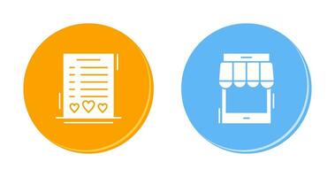 Wishlist and Online Shop Icon vector