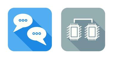 Conversation Bubbles and Processors Connected Icon vector