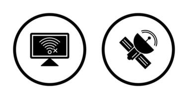 Disconnected Network and Satellite Icon vector