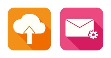 Upload to Cloud and Message Settings Icon vector