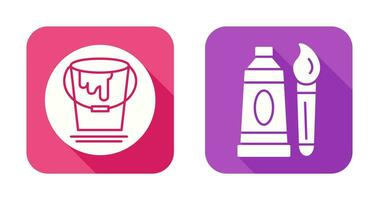 paint bucket and oil paint Icon vector