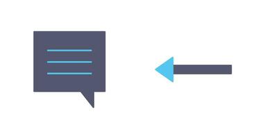 single chat bubble and left arrow Icon vector