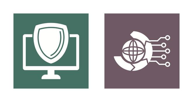 Shield and Internet Icon vector