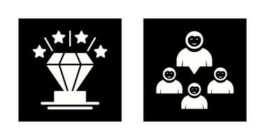 Diamond and Group Icon vector