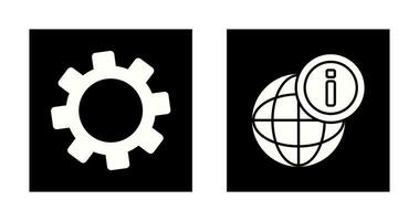 cogwheel and world Icon vector