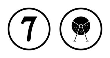 number sevens and lottery machine  Icon vector