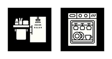 Shower and Dishwasher Icon vector