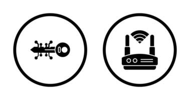 Key and WIFI Icon vector