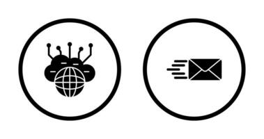 Computing Cloud and Mail Icon vector