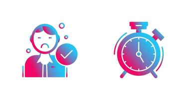 Rejected and Alarm Clock Icon vector