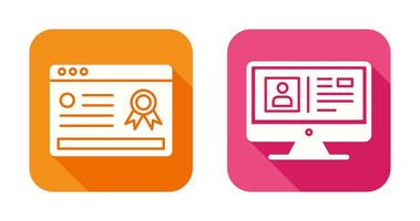 Online Certificate and Profile Icon vector