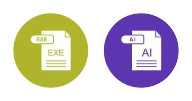 AI and EXE Icon vector