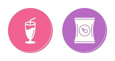 Milkshake and Chips Icon vector