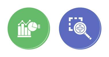 Bar Chat and Zoom In Icon vector
