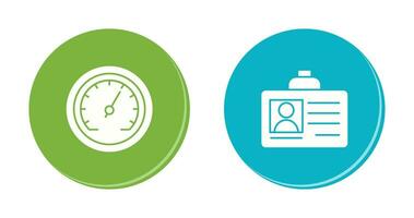 Id Card and Speedometer  Icon vector