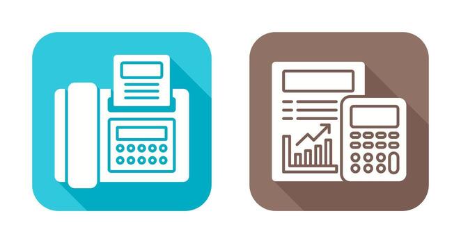 Fax and calculating Icon vector