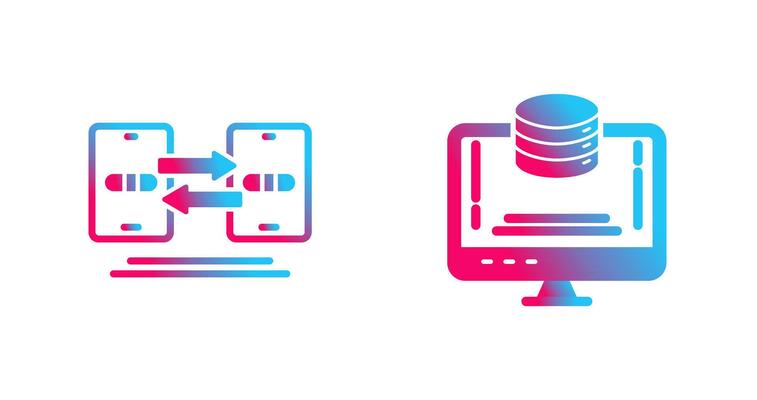 Data Synchronization and Data Storage Icon