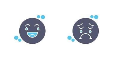 Loughing and Unhappy Icon vector