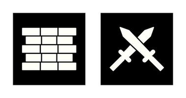 Bricks and Sword Icon vector