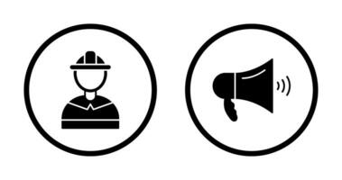 firefighter and megaphone  Icon vector