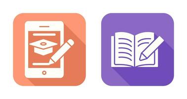 Online Course and Write Icon vector