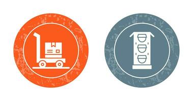 trolly and traffic light  Icon vector