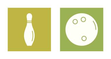 bowling pin and bowling ball Icon vector