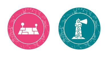 Pin Location and Lighthouse Icon vector