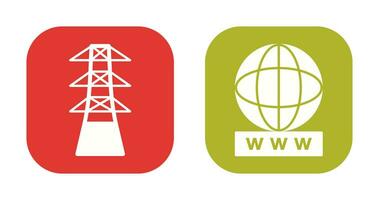 tower and world wide web Icon vector