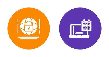 Internet Security and Calendar Icon vector