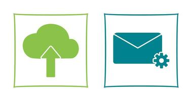 Upload to Cloud and Message Settings Icon vector