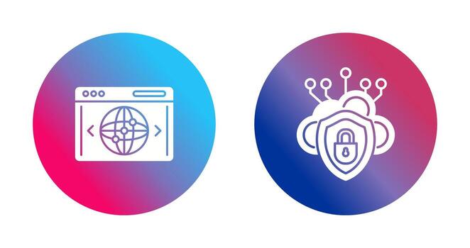 nube seguridad y sitio web icono vector