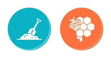 Digging and Honeycomb Icon vector