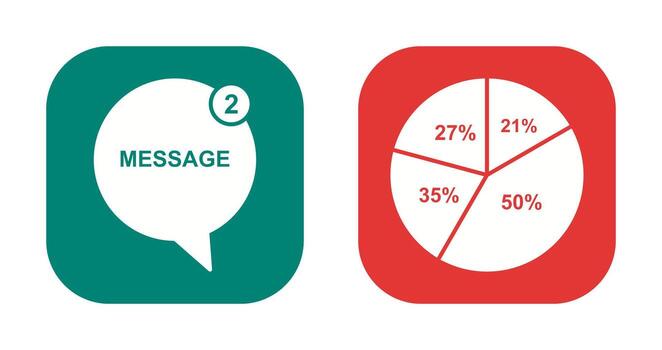 Message Bubbles and Pie Chart Icon vector