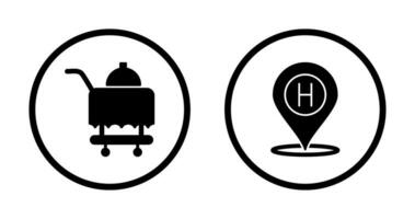 Room Service and Hotel Location Icon vector