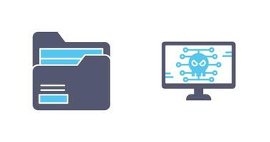 Folder and Malware Icon vector
