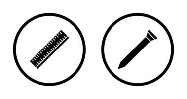 Ruler and Nail Icon vector