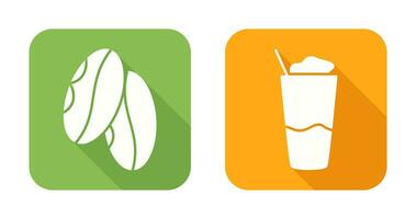 Coffee Grain And Frappe  Icon vector