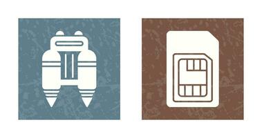 Jetpack and Sim Card Icon vector