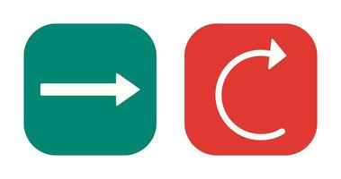 Derecha flecha y recargar icono vector