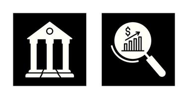 Parthenon and Statistics Icon vector