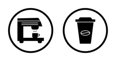 café máquina y café taza icono vector