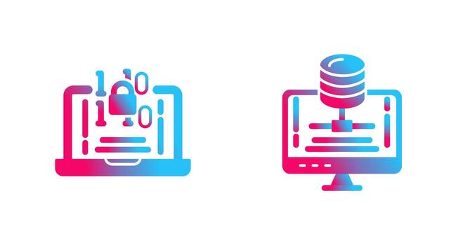 cifrado y servidor icono vector