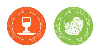 Wine and Strawberry Icon vector