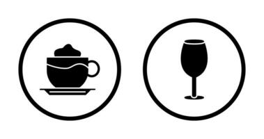 Latte And wine glass  Icon vector